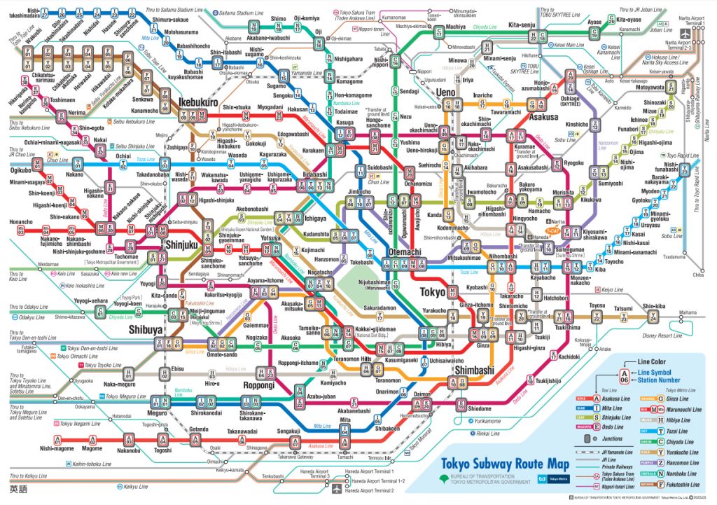 Tokyo Subway Route Map 2023